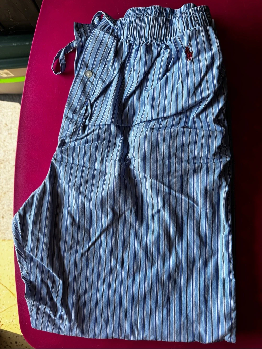 Polo by Ralph Lauren Men's Blue Stripe Button-down pajama set